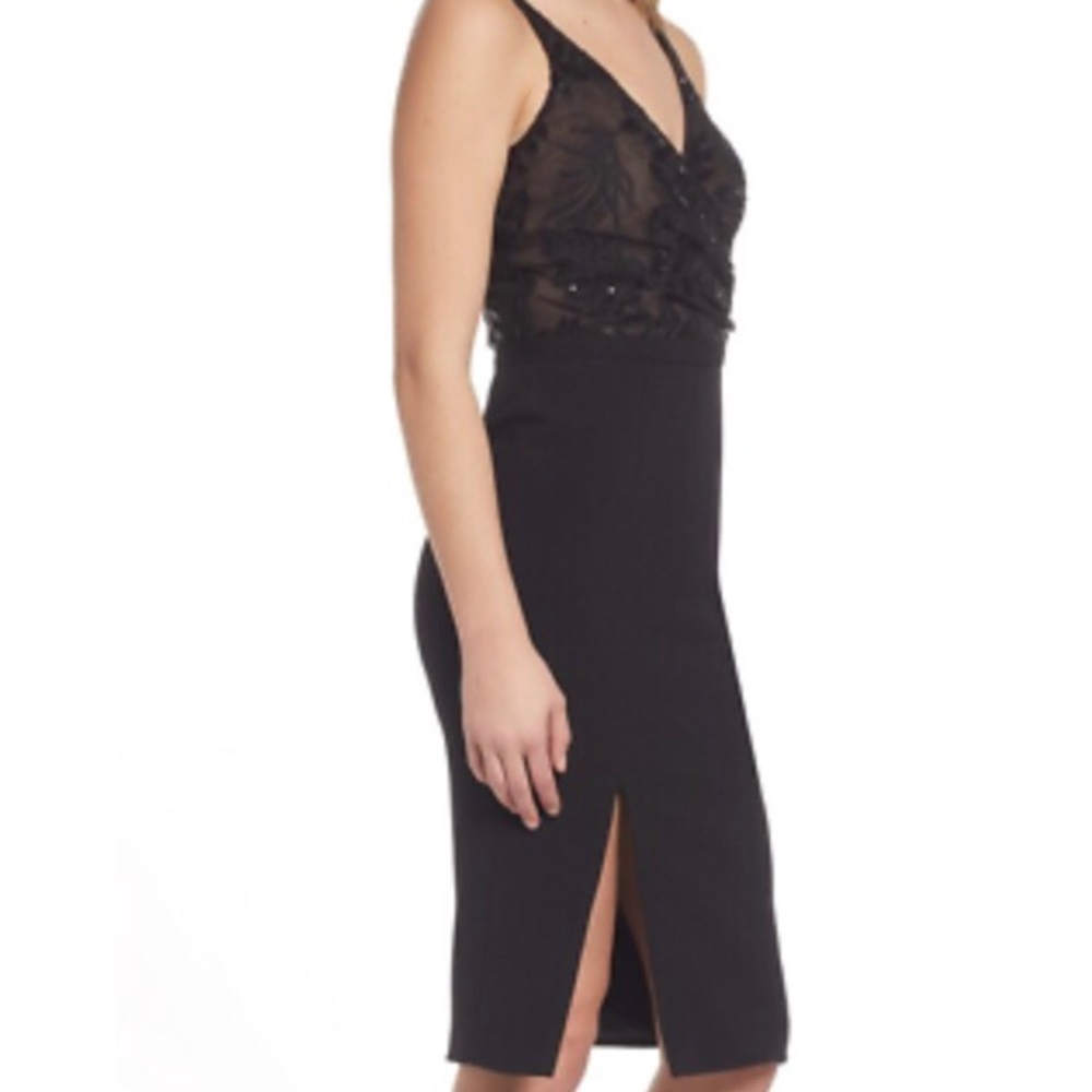 Dress the Population Little Black Christmas Dress with Sequins Size 12/14 NWT